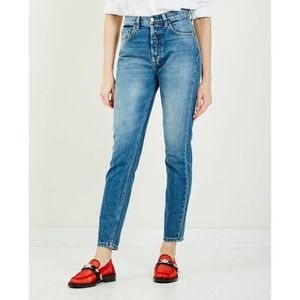 Boyish Jeans Women's 23 Billy Slim Straight Button Fly Medium Wash Greed